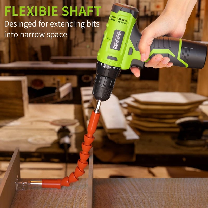 FADAKWALT Cordless Drill Set,12V Power Drill Set with Battery and Charger, Electric Driver/Drill Bits, 3/8'' Keyless Chuck,21+1 Torque Setting, 180 inch-lbs, with LED Electric Drill Set (Green) - Image 5